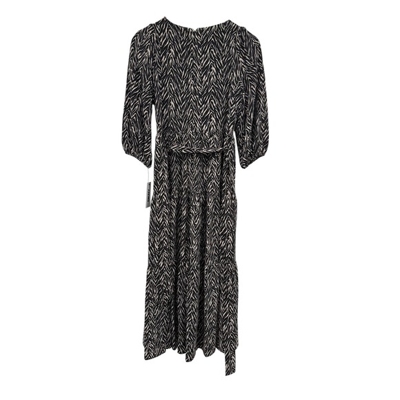 Dkny Dresses & Skirts - DKNY Zebra Print‎ Midi Dress 6P Petite NWT Belted Black Ivory 3/4 Sleeve Stretch